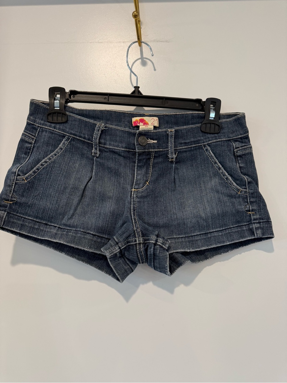 Y2K Forever 21 Low Rise Dark Wash Denim Micro Shorts